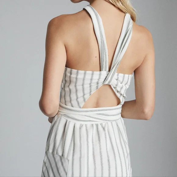 NWT REISS | Bea Striped Midi Dress (no belt) - Picture 3 of 10